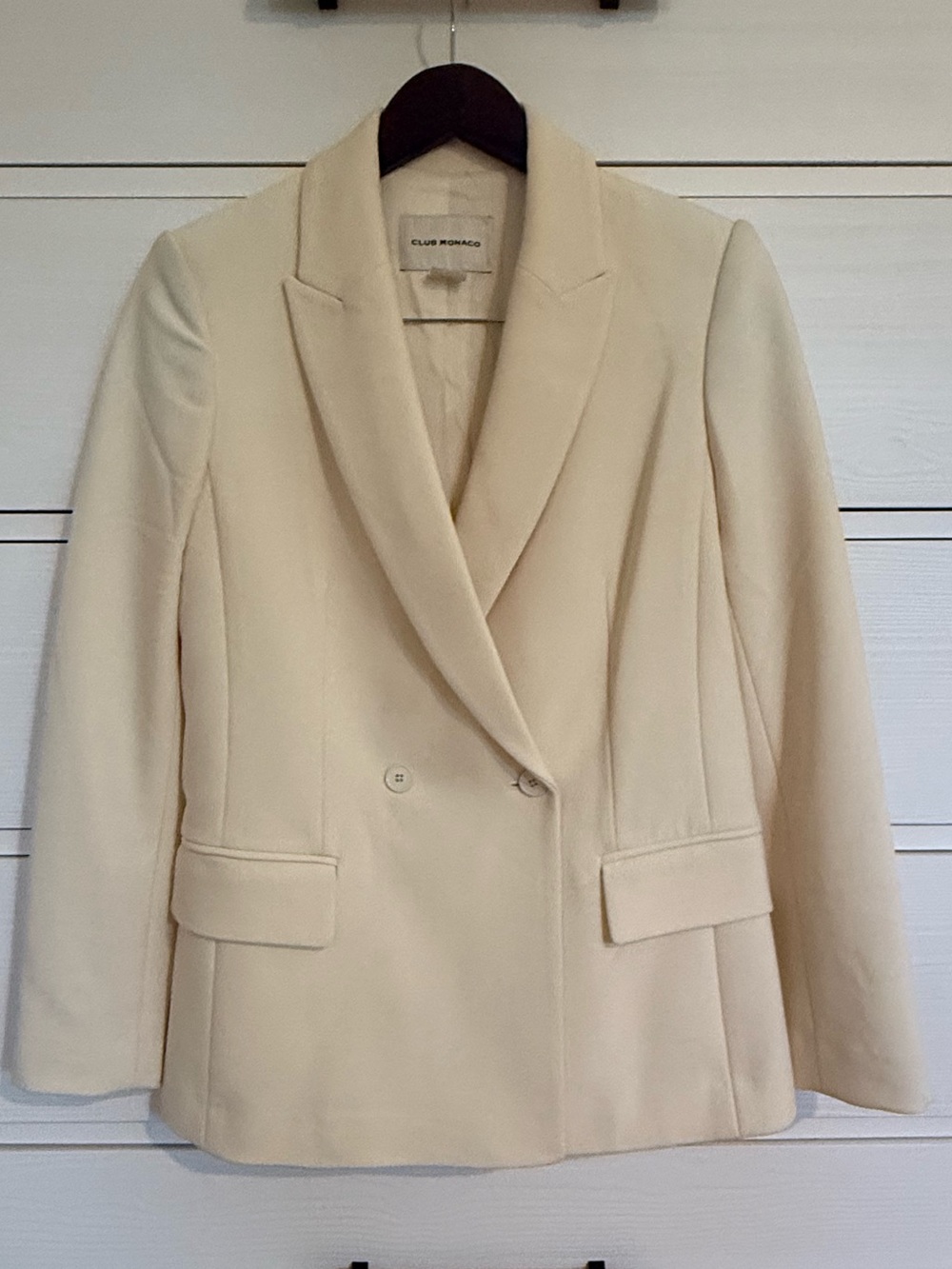Club Monaco Cream Double-Breasted Tailored Blazer size 2 NWOT